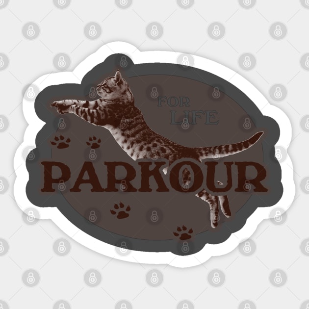 Just Like the Cat - Natural Born Parkour Sticker by tatzkirosales-shirt-store